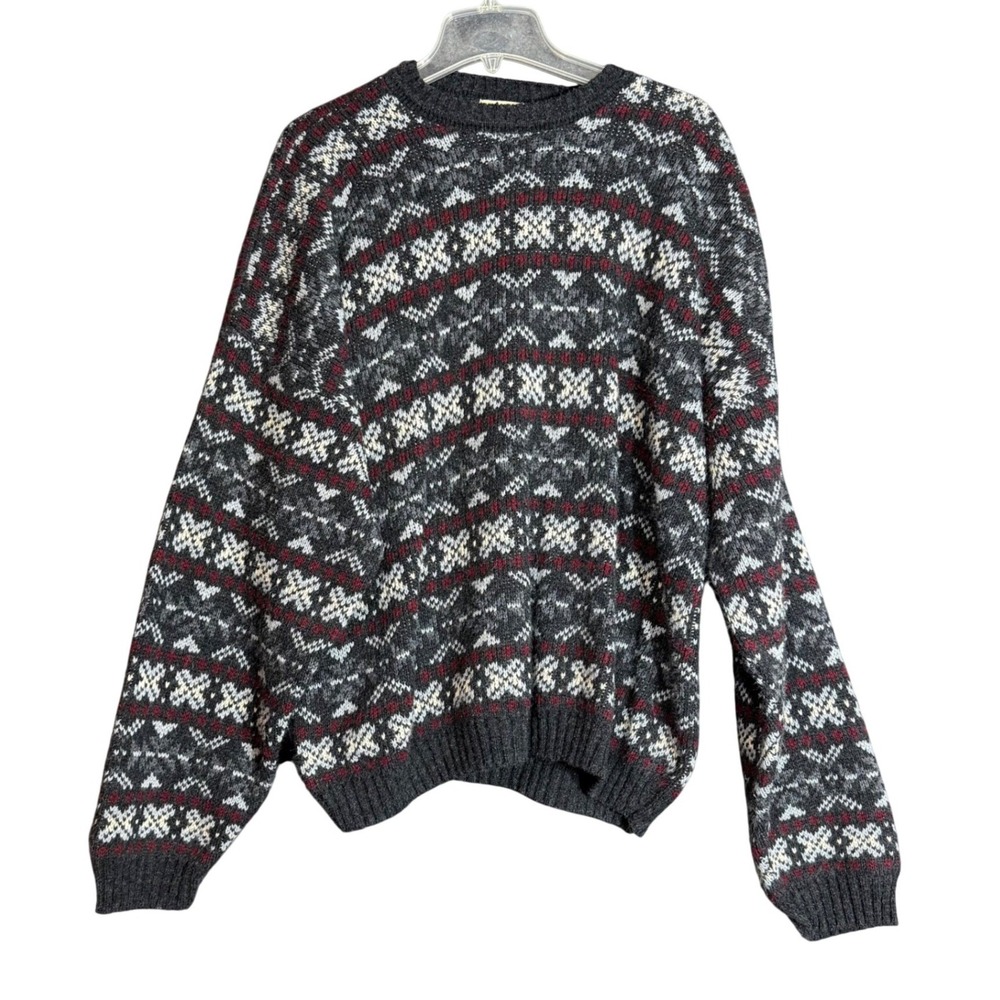 Vintage Resiste Bay Mens Size XXL Fair Isle Nordic Sweater Made USA Heavy Knit - Picture 2 of 12